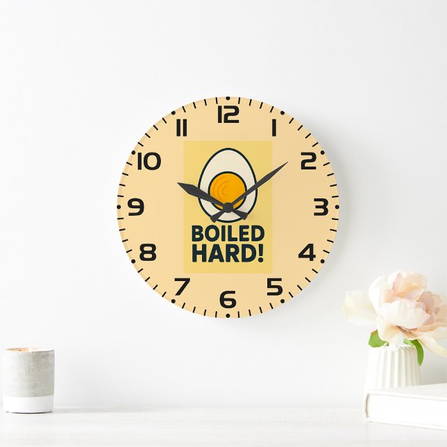 BOILED HARD! Funny Hard Boiled Egg Humour  Large Clock (Creator Uploaded)