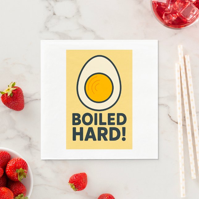BOILED HARD! Funny Hard Boiled Egg Humour  Napkin (Creator Uploaded)