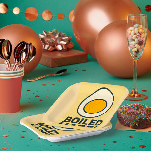 BOILED HARD! Funny Hard Boiled Egg Humour Paper Plate
