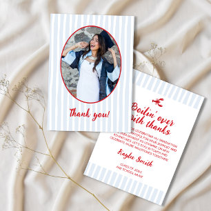 Boilin’ Over with Thanks Crawfish Graduation Photo Thank You Card