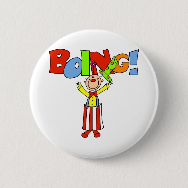 Boing Clown 2 Inch Round Button (Front)