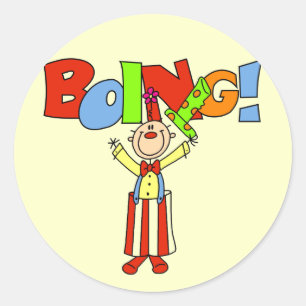 Boing Clown Tshirts and Gifts Classic Round Sticker