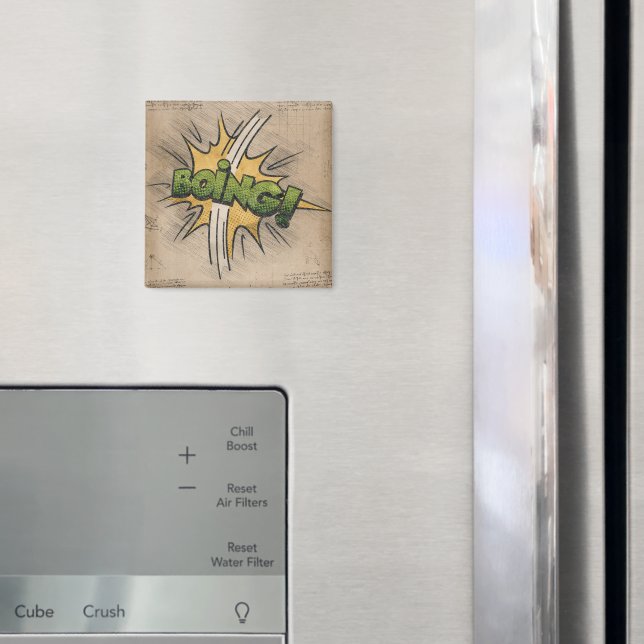 BOING! Vintage Comic Book Steampunk Pop Art Magnet (In Situ (Fridge))