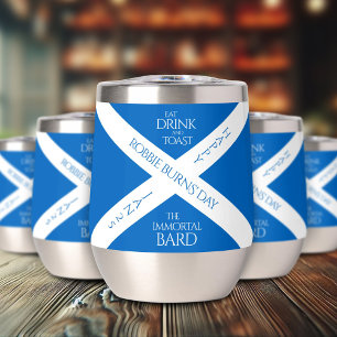 Boire à manger et toast Robbie Burns Scottish Flag