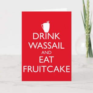 BOIRE DU WASSAIL ET MANGER UNE CARTE DE VACANCES E