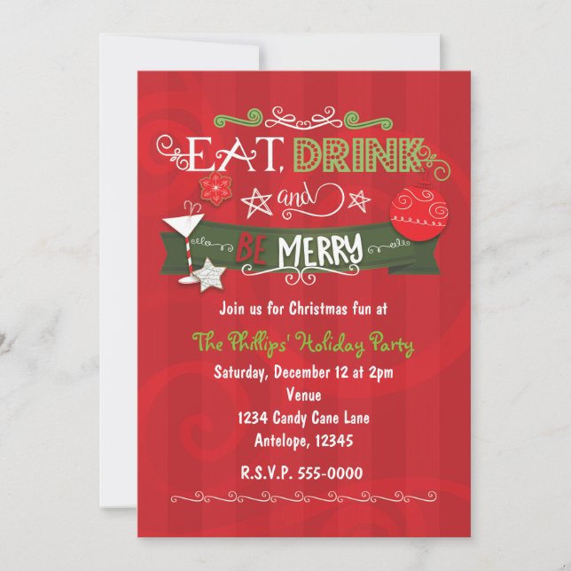 BOIRE ET ÊTRE JEUX Noël Invitations de Noël (Devant)