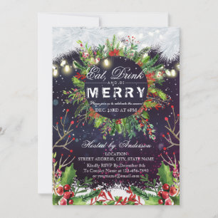 Boire et être joyeux Noël Fête Invitation