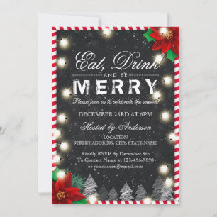 Boire et être joyeux Noël Fête Invitation