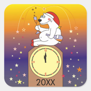 Boire Ours Polaire Stickers de la veille du Nouvel