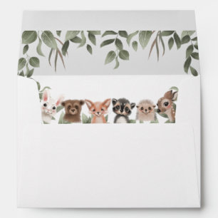 Bois animaux forêt amis enveloppes carte 5x7