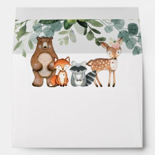 Bois animaux forêt amis enveloppes carte 5x7