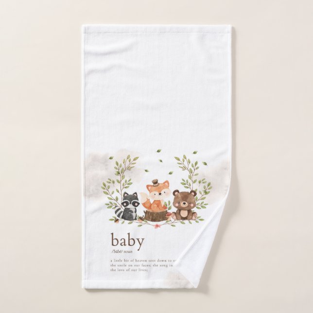 Bois Animaux Nourriture bébé Signification (Serviette à main)