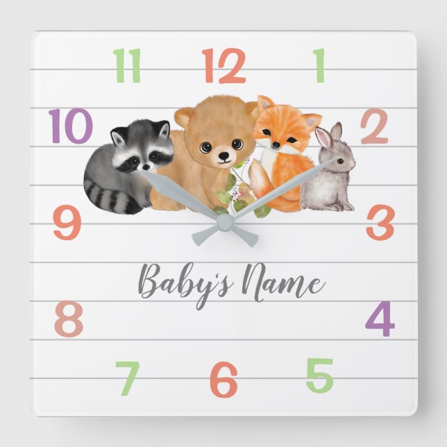 Bois Animaux Nourriture Décor Mur Horloge (Recto)