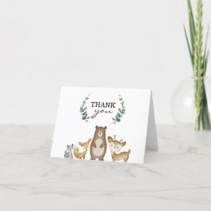 Bois Animaux pliés Merci Cartes