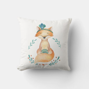 Bois Animaux Renard Coussin décoratif