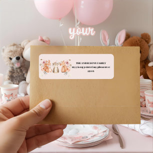 Bois Animaux Rose Floral Girl