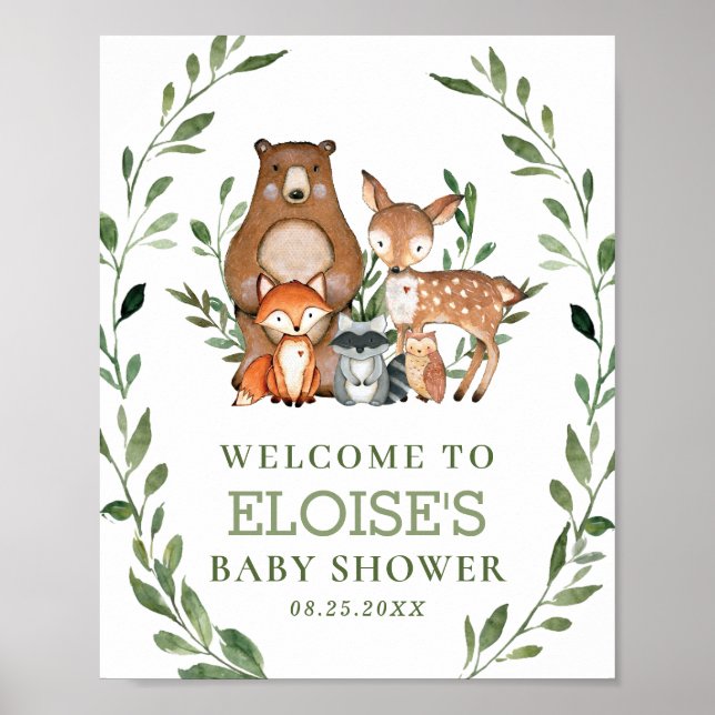 Bois Animaux Végétation Forêt Affiche de bienvenue (Devant)