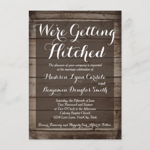 Bois antique Obtenir Des Invitations Mariage Hitch