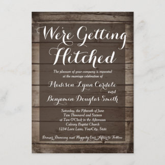 Bois antique Obtenir Des Invitations Mariage Hitch