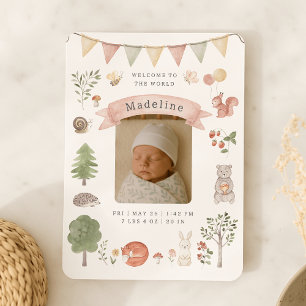 Bois aquarelle carte bébé