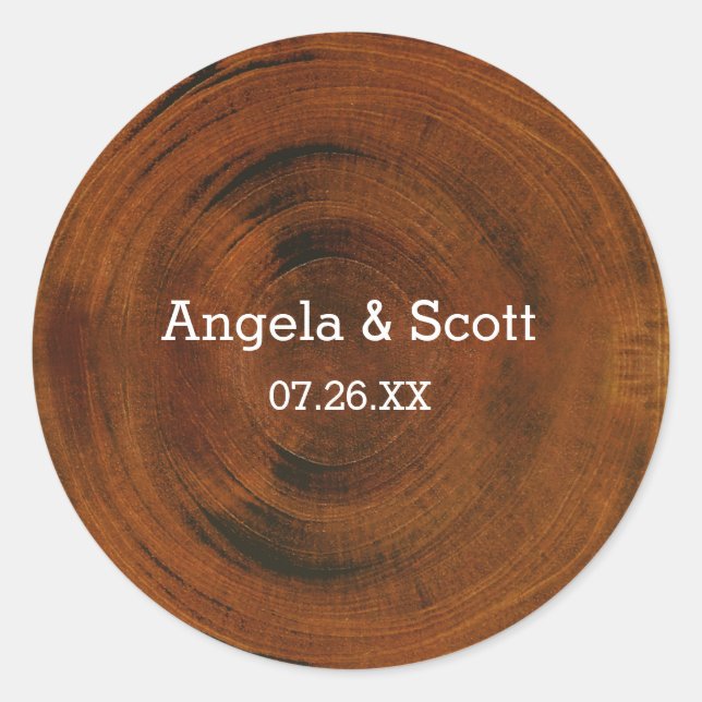 Bois Arbre Bois Stump Rustic Wedding Party sticker (Devant)