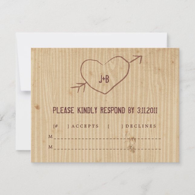 Bois avec carte de réponse cardiaque (Devant)