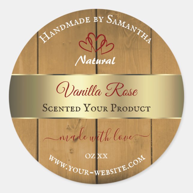 Bois Bois Emballage Étiquette Gold Bordure (Devant)