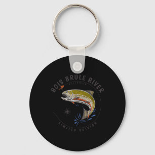 Bois Brule River Wisconsin Fly Fishing Souvenir Bo Keychain