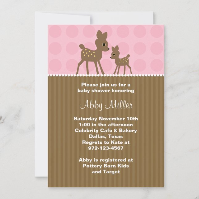 Bois cerf Baby Shower Invitations (Devant)