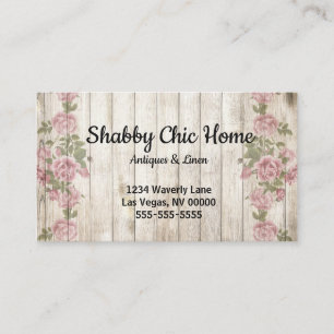 Bois chic minable et carte de visite rose