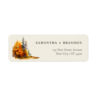 Bois d'automne, pins Retourner l'adresse Label