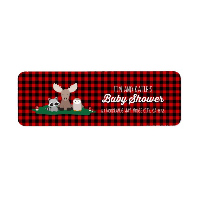 Bois de bûcheron Baby shower Animaux rustiques (Devant)