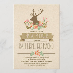 Bois de cerf romantique rustique invitation de dou