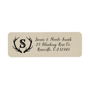 Bois de cerf rustique monogramme Mariage personnal