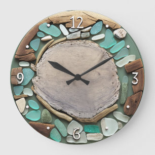 Bois de mer Bois flottant Plage Carré Horloge mura