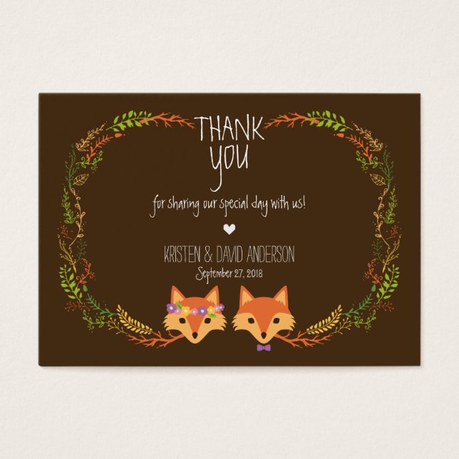 Bois de Whimsical Renards Mariage Balises Cadeaux 