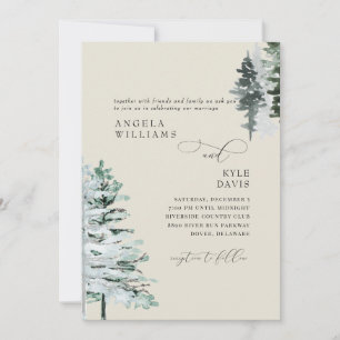Bois d'hiver beige Faire-part de mariage