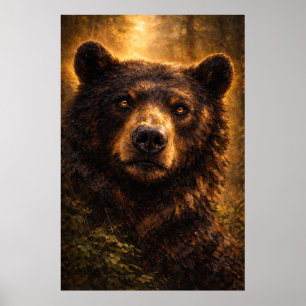 Bois Doré   Art de la faune de l'ours   Affiche