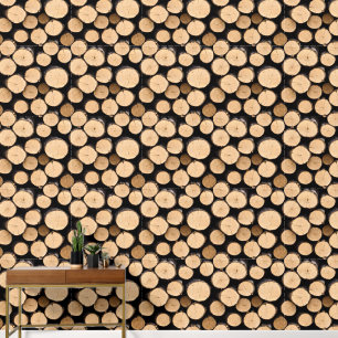 Bois effet continu papier peint journal cabine chi