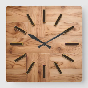 Bois en 3D Mur Art & Décor Horloge