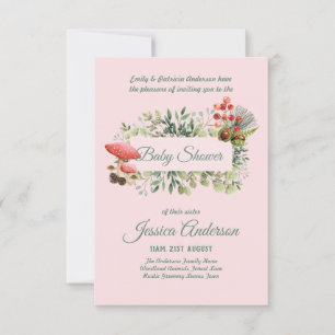 Bois Flore et faune BABY SHOWERS Invitations