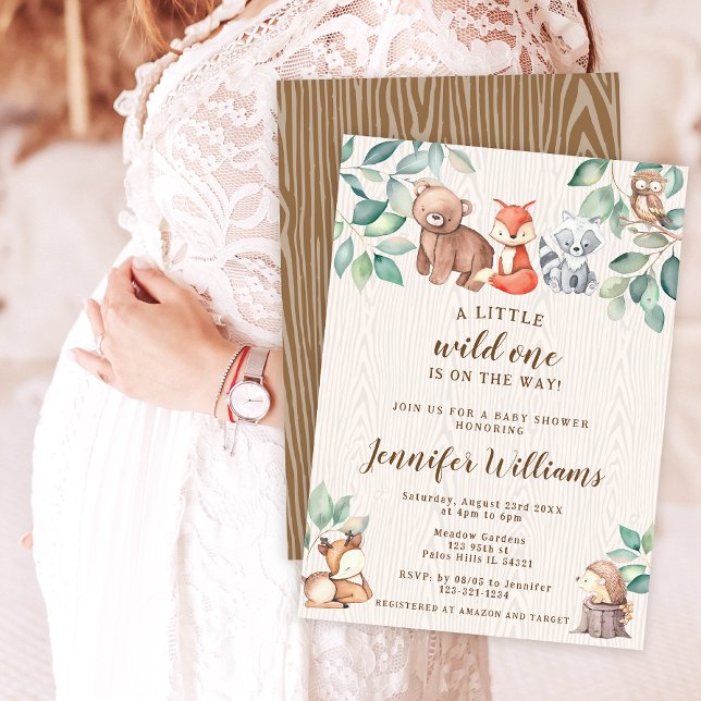 Bois forêt animaux bébé garçon douche invitation (Créateur téléchargé)