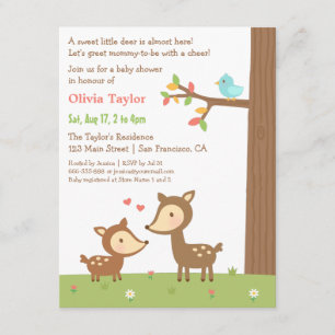 Bois Forêt Cerf Baby Shower Invitations