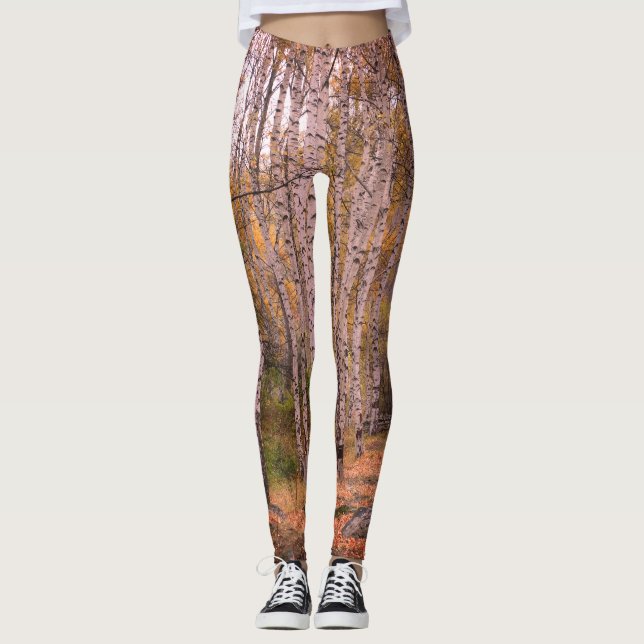 Bois Forrest Autumn Photo Leggings personnalisés (Devant)