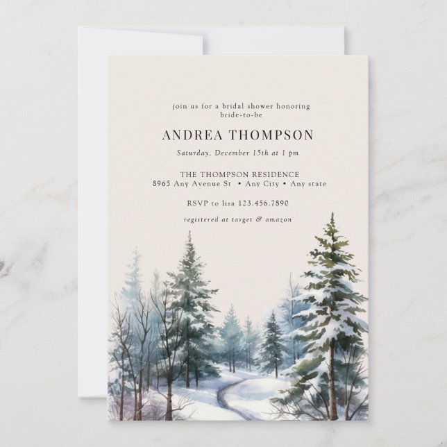 Bois hivernal | Invitations de forêt (Devant)