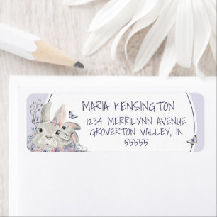 Bois lapins Floral Purple Girl Baby shower