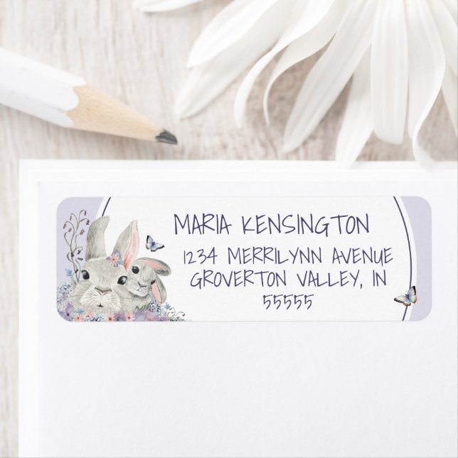 Bois lapins Floral Purple Girl Baby shower (En situation)