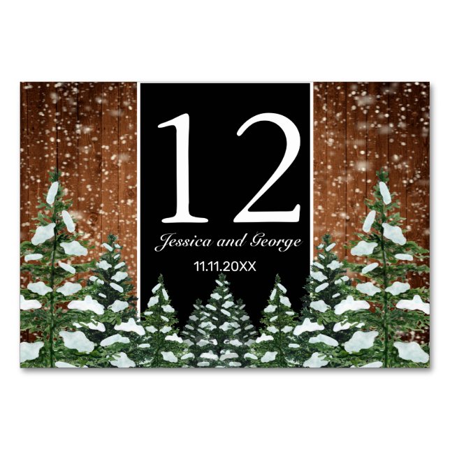 Bois neigeux & Forêt Pin Noir Numéro de table (Devant)