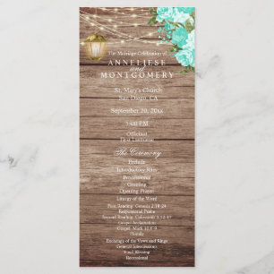 Bois patiné et lanterne - Turquoise - Programme