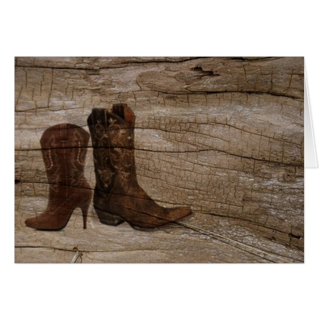 Bois primitif Botte de cow-boy de l'Ouest (Devant horizontal)